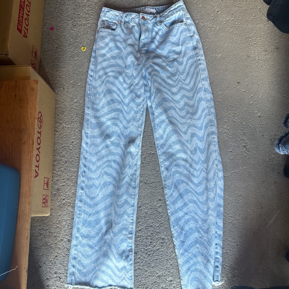 Garage Light Blue Straight Leg Jeans